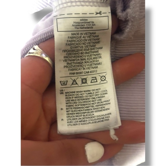 Adidas Women’s Light Gray/Lavender Fitted Sporty Long SleeveHoodie - Picture 14 of 16